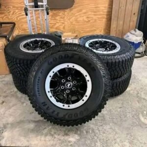 35 inch Ford Bronco Wheels and Goodyear Territory MT Tires with TPMS