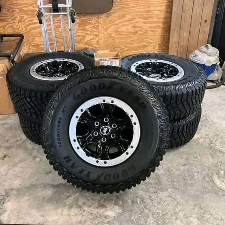 35 inch Ford Bronco Wheels and Goodyear Territory MT Tires with TPMS photo 1 35 inch Ford Bronco Wheels and Goodyear Territory MT Tires with TPMS