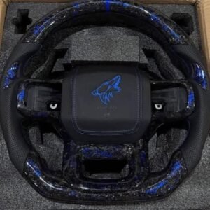 Ford F-150 Blue Forged Carbon Fiber Steering Wheel with Coyote Logo