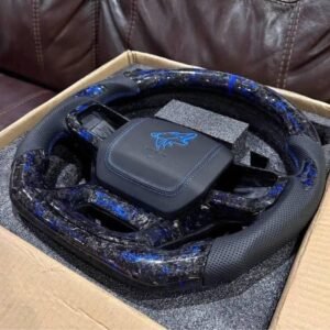 Ford F-150 Blue Forged Carbon Fiber Steering Wheel with Coyote Logo