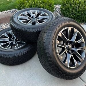 2021–2027 Chevy Tahoe Z71 20” Technical Gray Machined Wheels & Goodyear Wrangler Territory