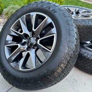 2021–2027 Chevy Tahoe Z71 20” Technical Gray Machined Wheels & Goodyear Wrangler Territory