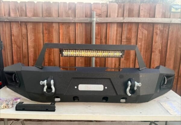 Yzona Heavy-Duty Tactical Steel Full-Width Off-Road Front Bumper Assembly Set