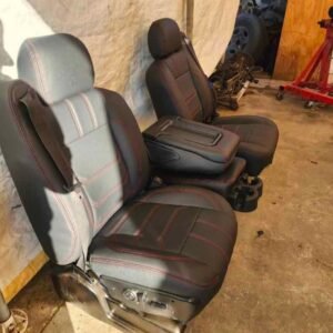 Custom Premium Reupholstered Midnight Black Dual Electric Front Captain Chairs Set