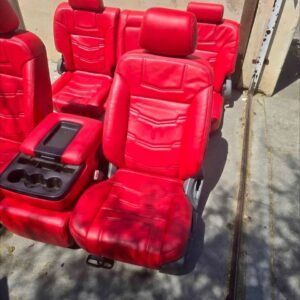2014–2018 Chevy/GMC Crew Cab Premium Custom Reupholstered Red Leatherette Front & Rear Sea
