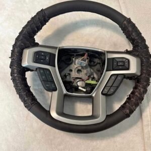 King Ranch steering wheel new upholstery, leather and fish