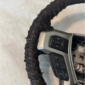 King Ranch steering wheel new upholstery, leather and fish