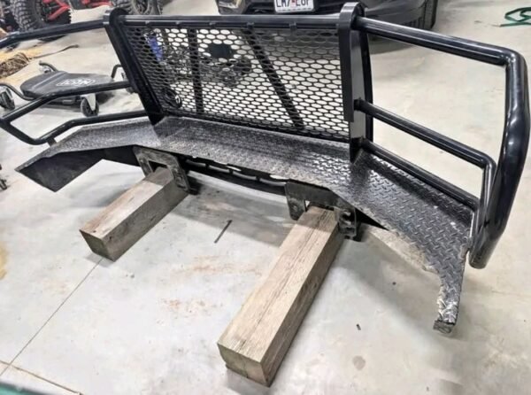 Ranchhand bumper off a 2019 F250. I believe it will fit 2017 and up. Bent in the center