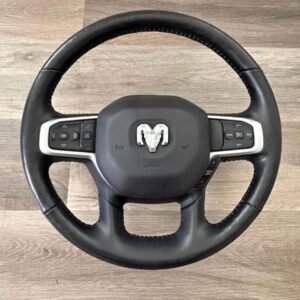 2019–2023 RAM 1500 2500 3500 OEM-Style Steering Wheel – Black Leather / Custom Carbon Fibe