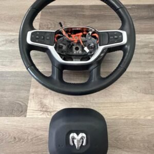 2019–2023 RAM 1500 2500 3500 OEM-Style Steering Wheel – Black Leather / Custom Carbon Fibe