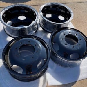 17” FORD F-350 DUALLY OEM BLACK WHEELS, SET, 3618 / 3619