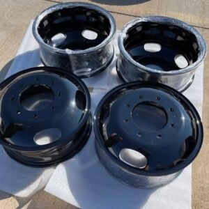 17” FORD F-350 DUALLY OEM BLACK WHEELS, SET, 3618 / 3619
