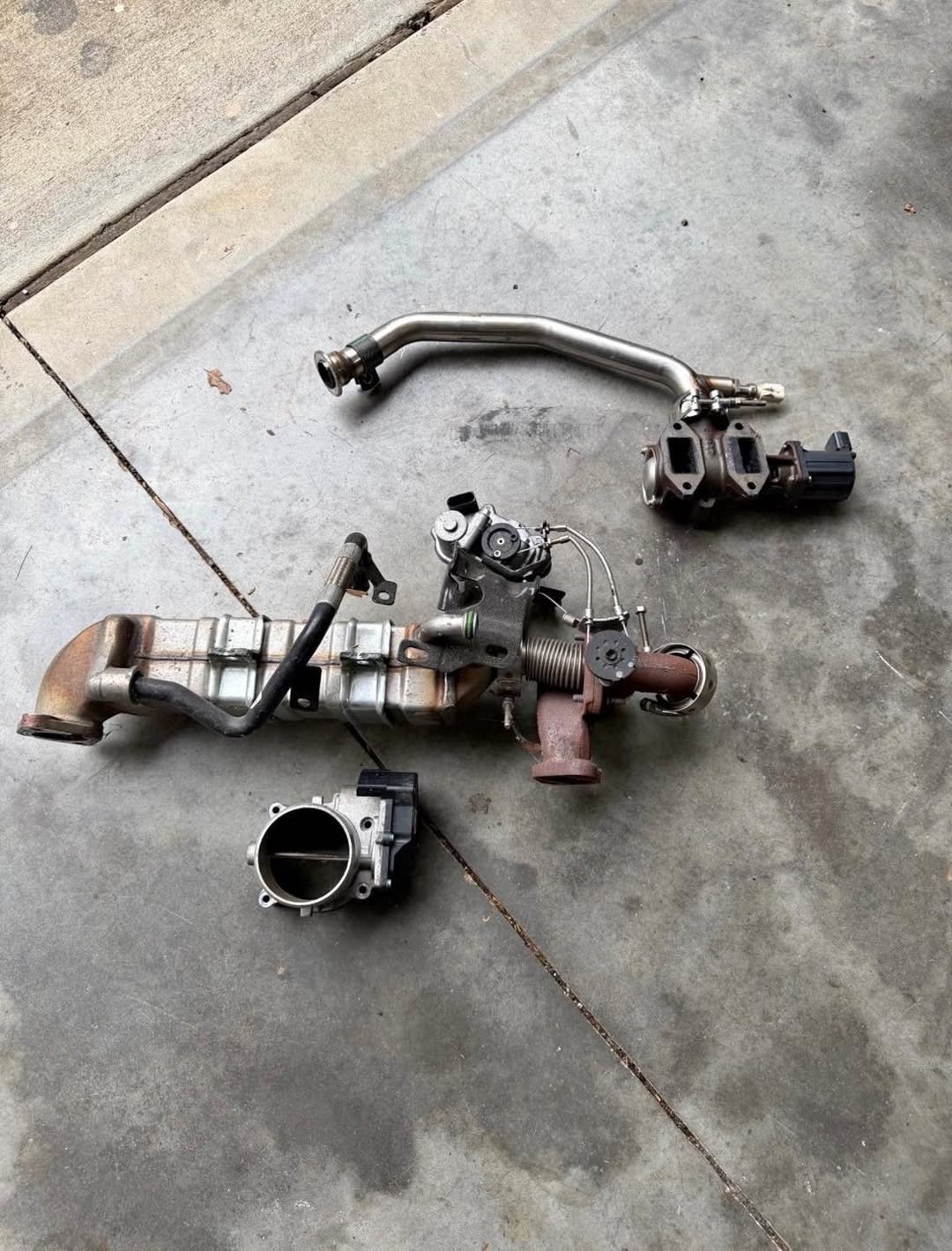 2018 Ram 6.7L Cummins EGR Cooler + Actuator + Throttle Body — OEM Take-Off photo 1 2018 Ram 6.7L Cummins EGR Cooler + Actuator + Throttle Body — OEM Take-Off
