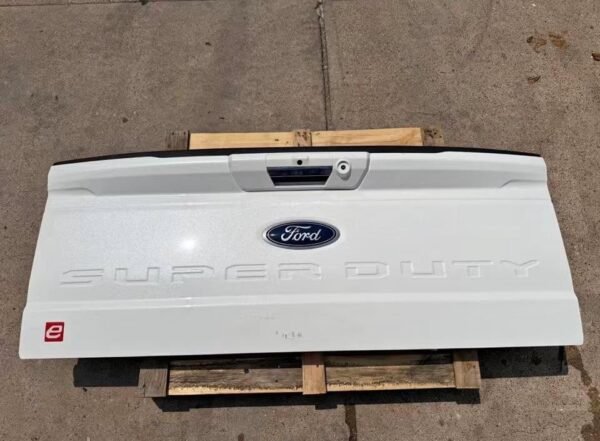 2023–2026 FORD F-250 / F-350 FACTORY TAILGATE – STAR WHITE OEM WITH STEP & CAMERA HOLE