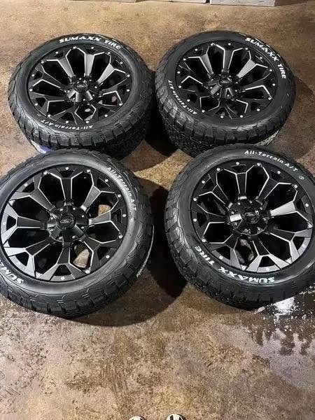 BRAND NEW 20” ALLOY WHEELS & ALL-TERRAIN TIRES — COMPLETE SET